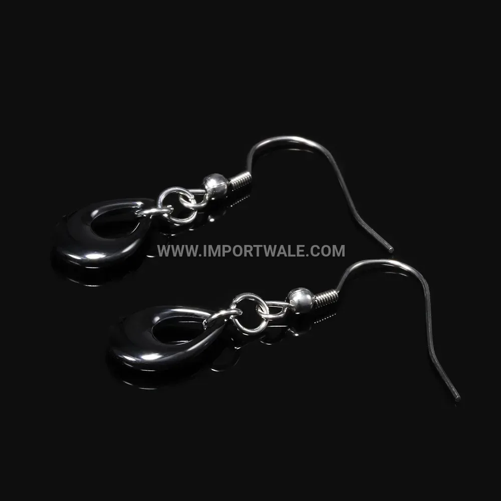 Hollow Teardrop Ceramic Stainless Steel Stud Earrings