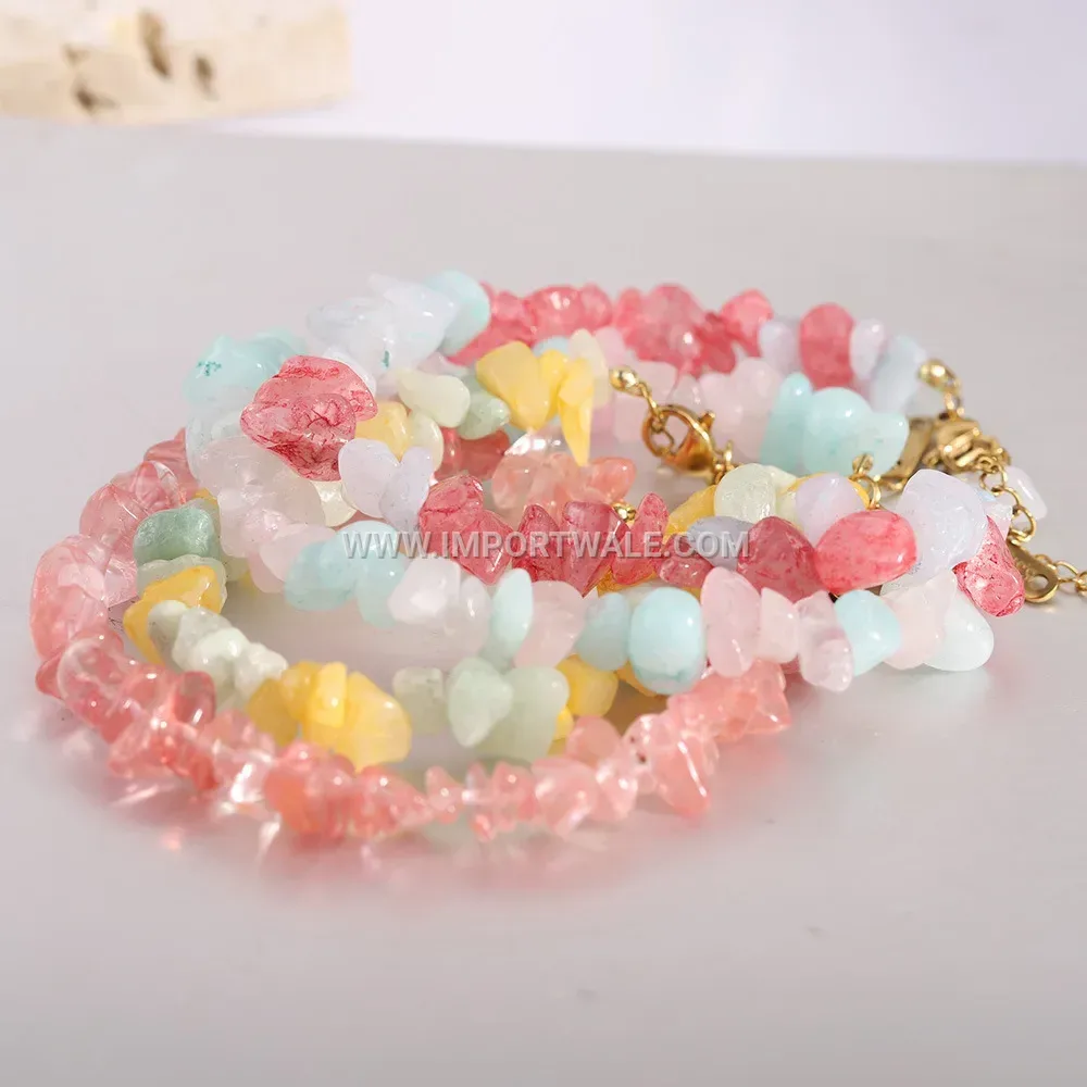 Handwoven Stainless Steel Beaded Crystal Chip Bracelet
