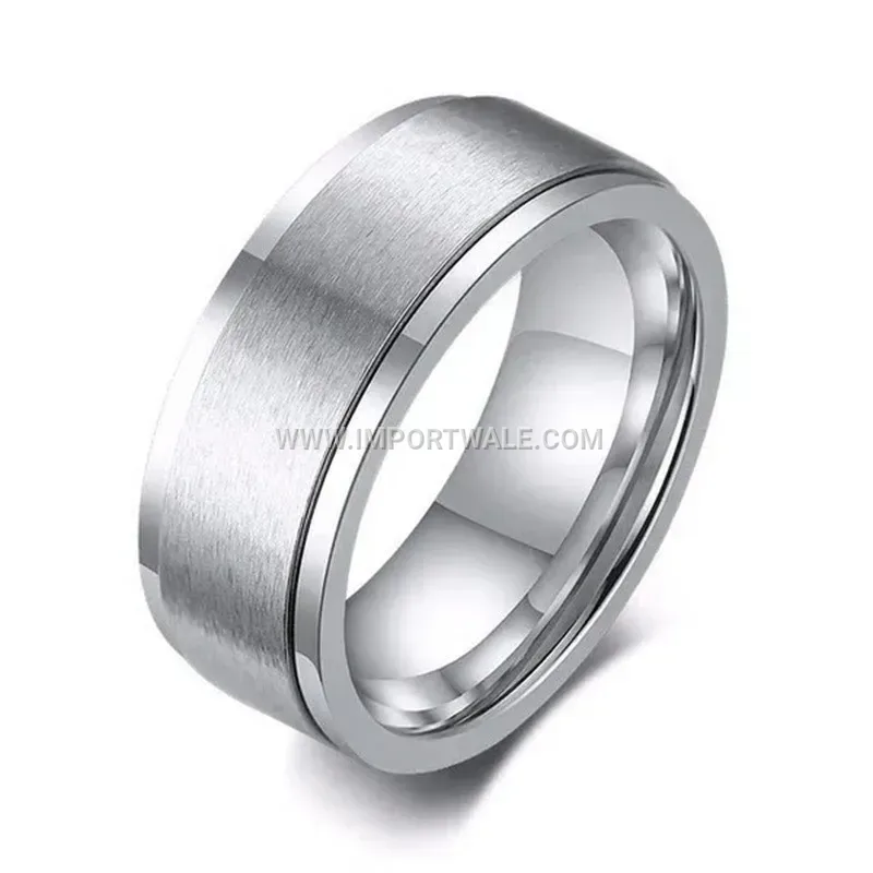 Matte Finish Stainless Steel Spinning Fidget Ring