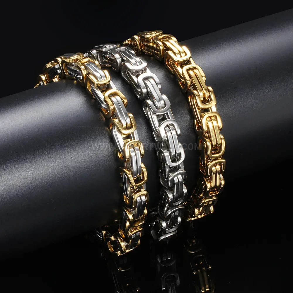 Men's Double-Layered Vintage 8mm Stainless Steel Chain Bracelet