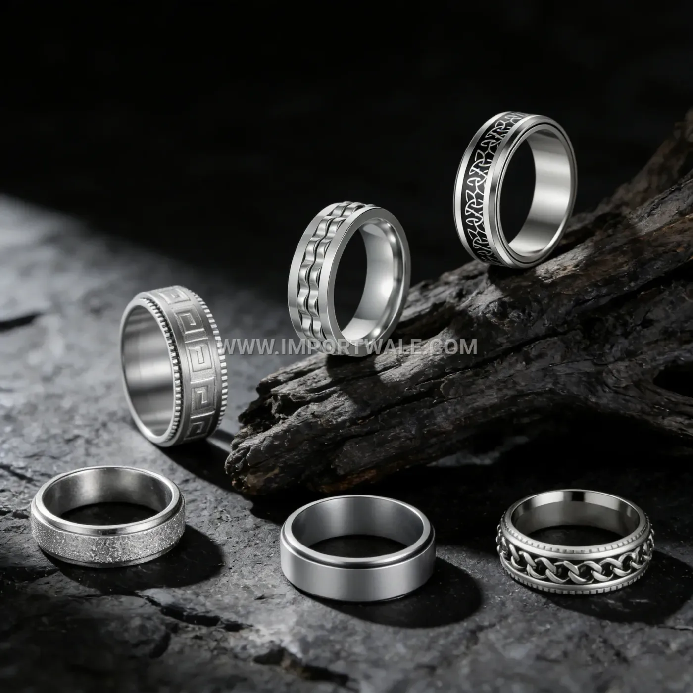 Rotatable Stainless Steel Spinner Ring Set