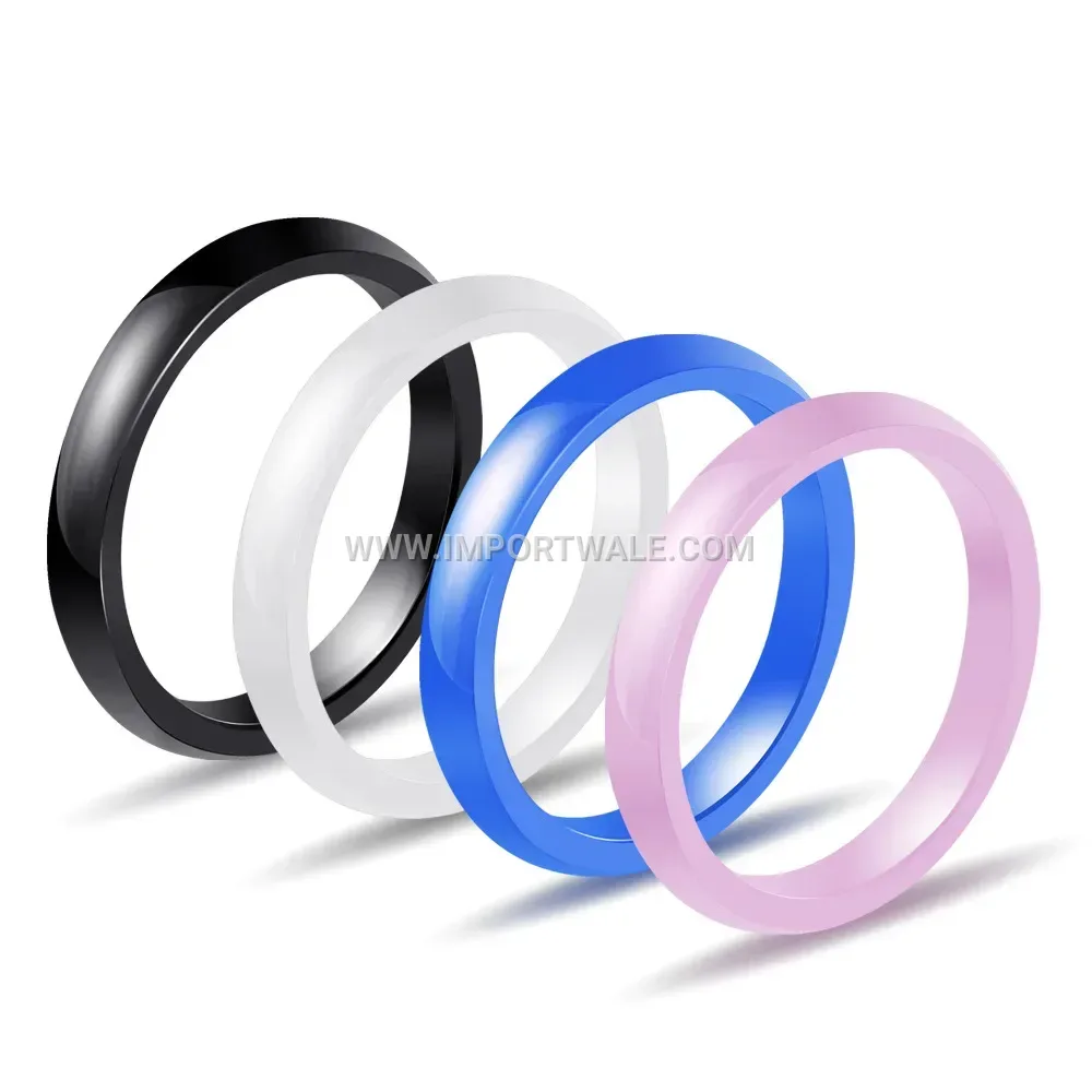 Minimalist Polished 3mm Smooth Ceramic Band