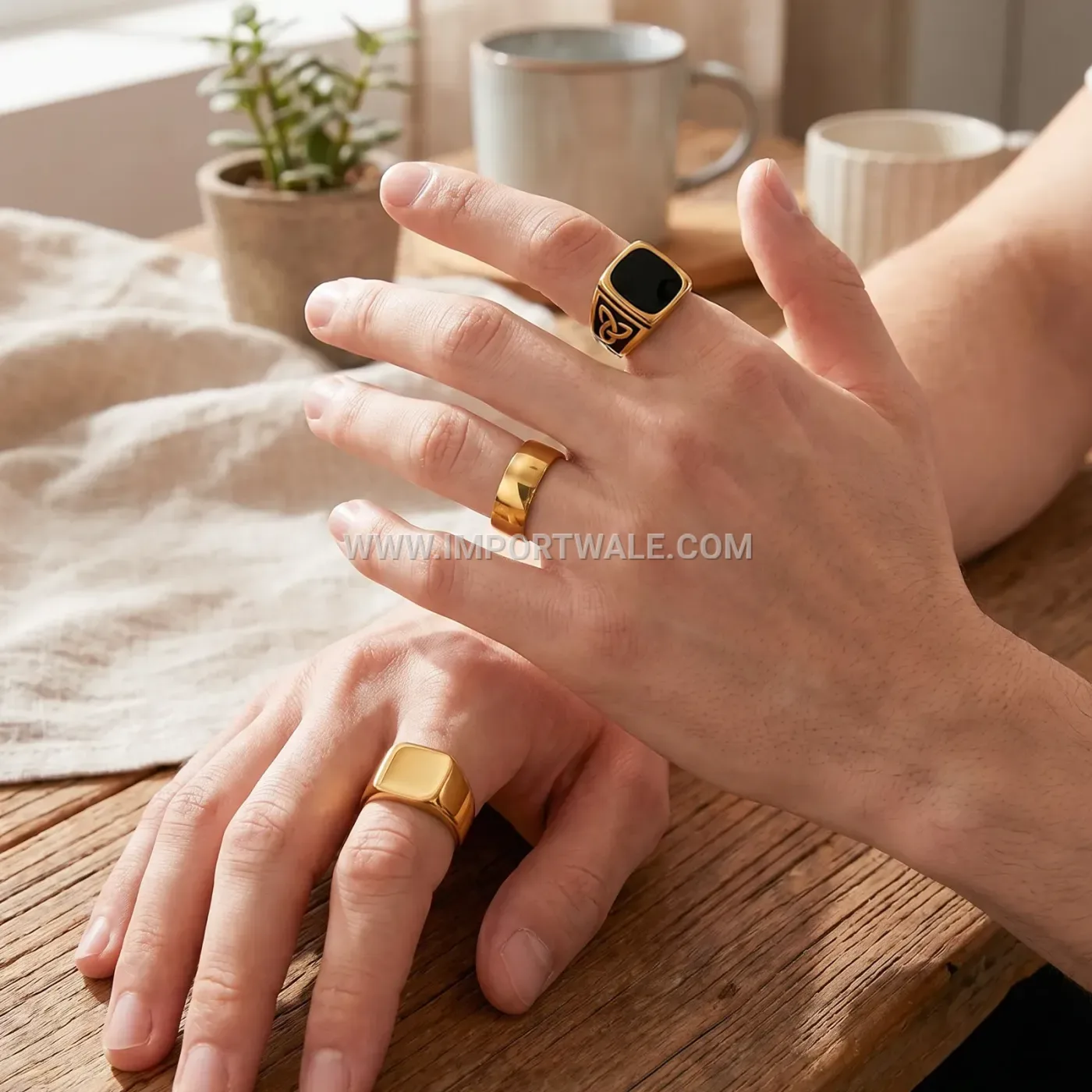 Retro Stainless Steel Lion Head Chain Accent Ring