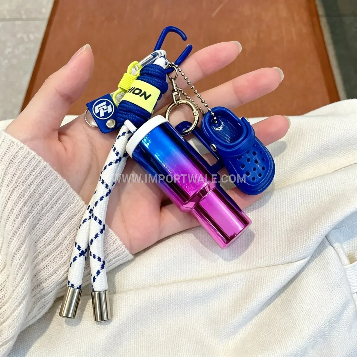 Sporty Water Bottle and Clog PVC Keychain Creative Key chains