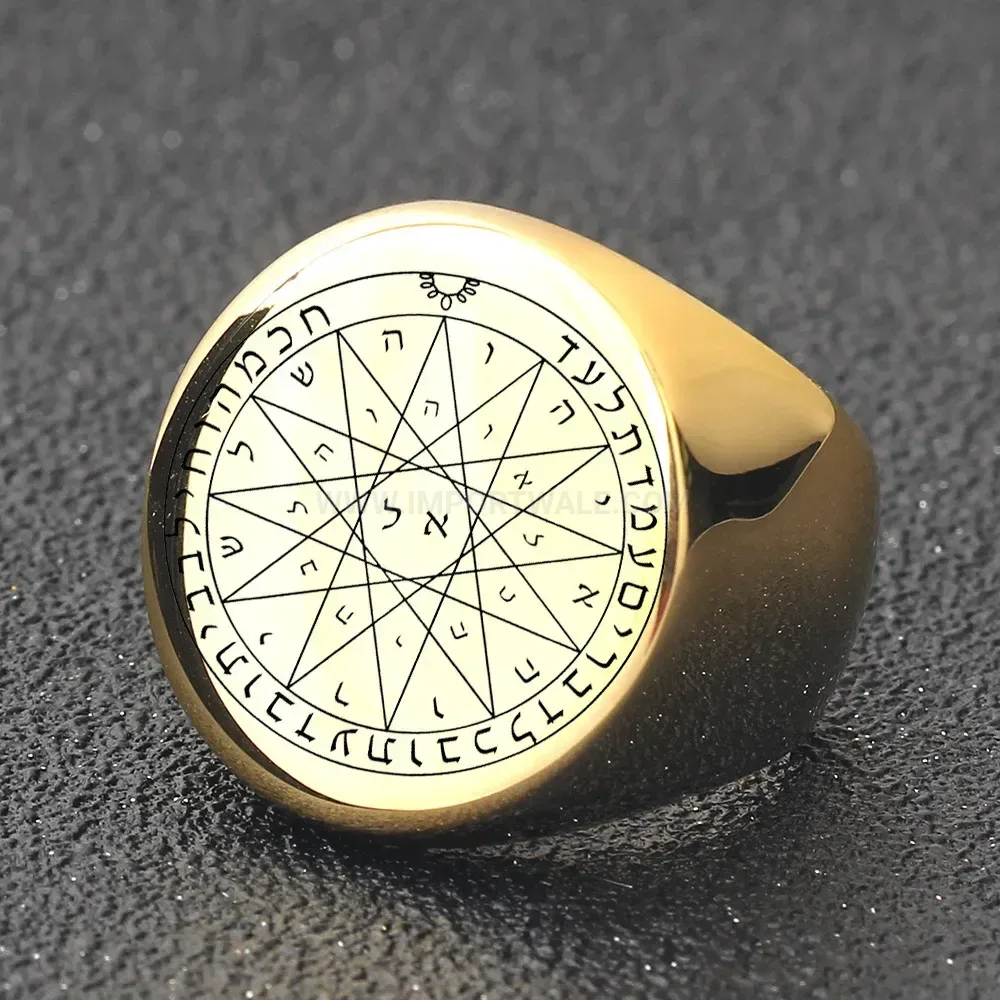 Classic Mystic Twelve Pointed Star Stainless Steel Signet Ring