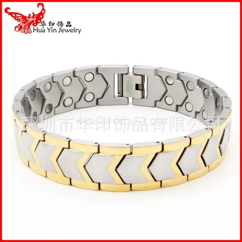 Premium Two-Tone Titanium Steel Men's Bio Magnetic Bracelet