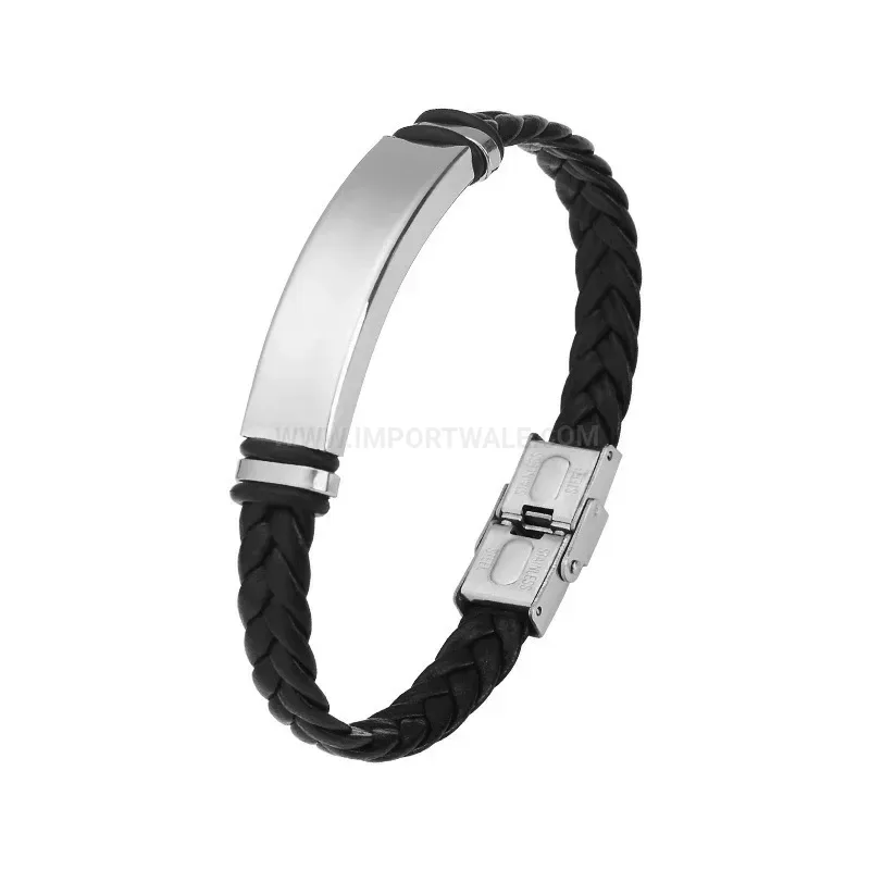 Classic Handwoven Leather Wrap Bracelet with Alloy Magnetic Buckle