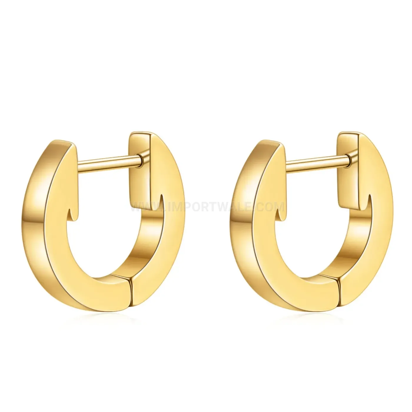 Fashion Minimalist 3mm U-Shaped Stainless Steel Geometric Huggie Earrings