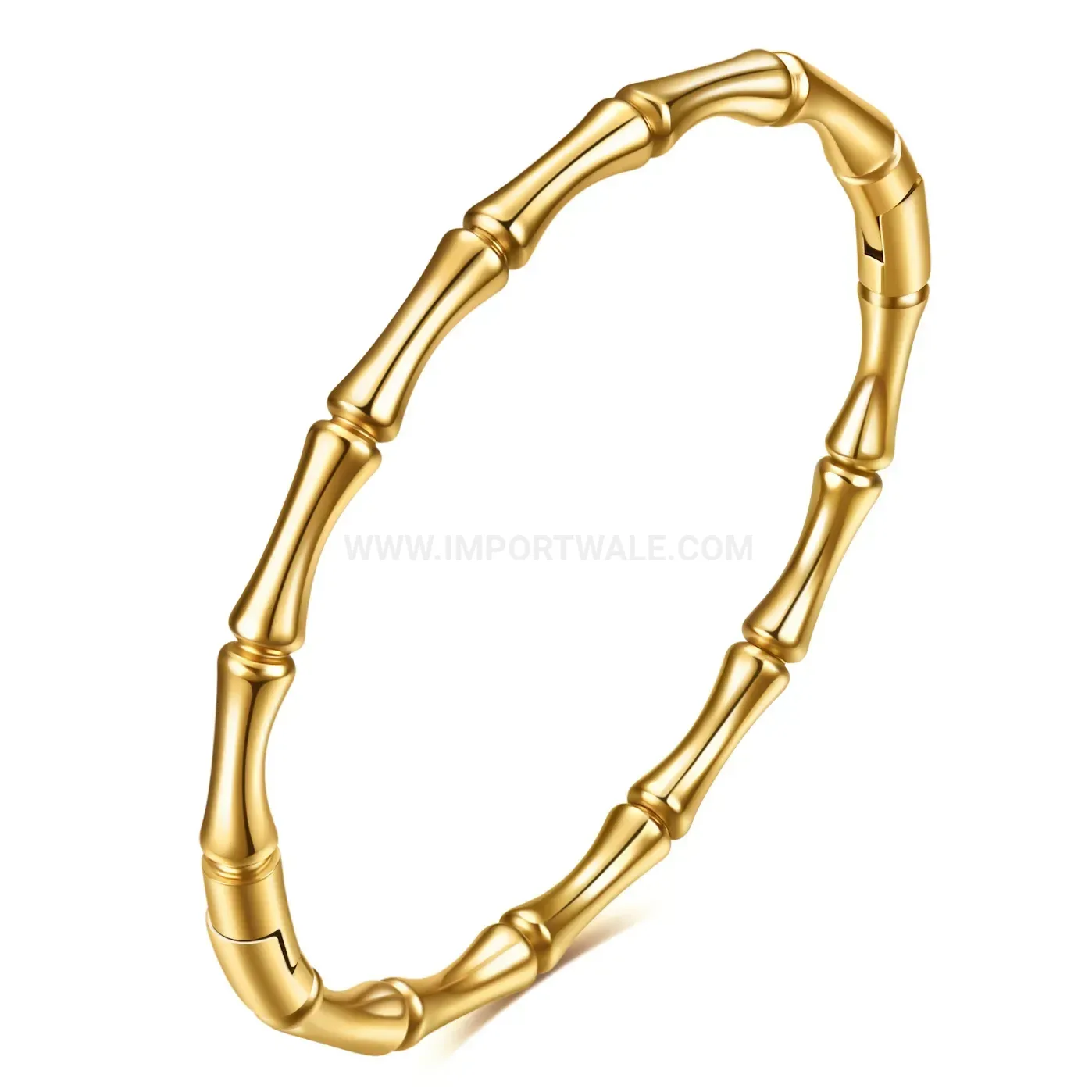 Trendy Bamboo Joint Stainless Steel Magnetic Bangle Bracelet