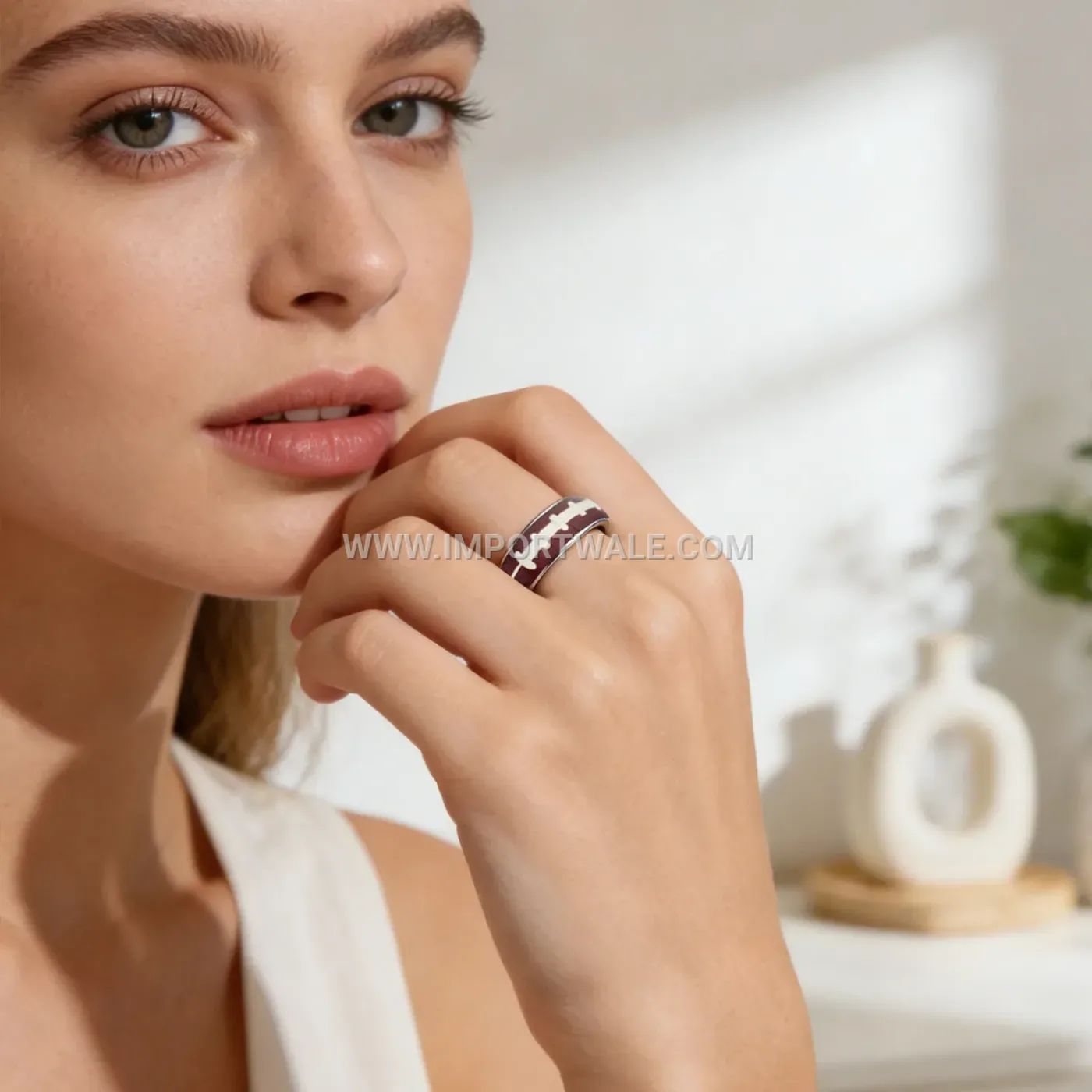 Sports Theme Stainless Steel Spinner Ring