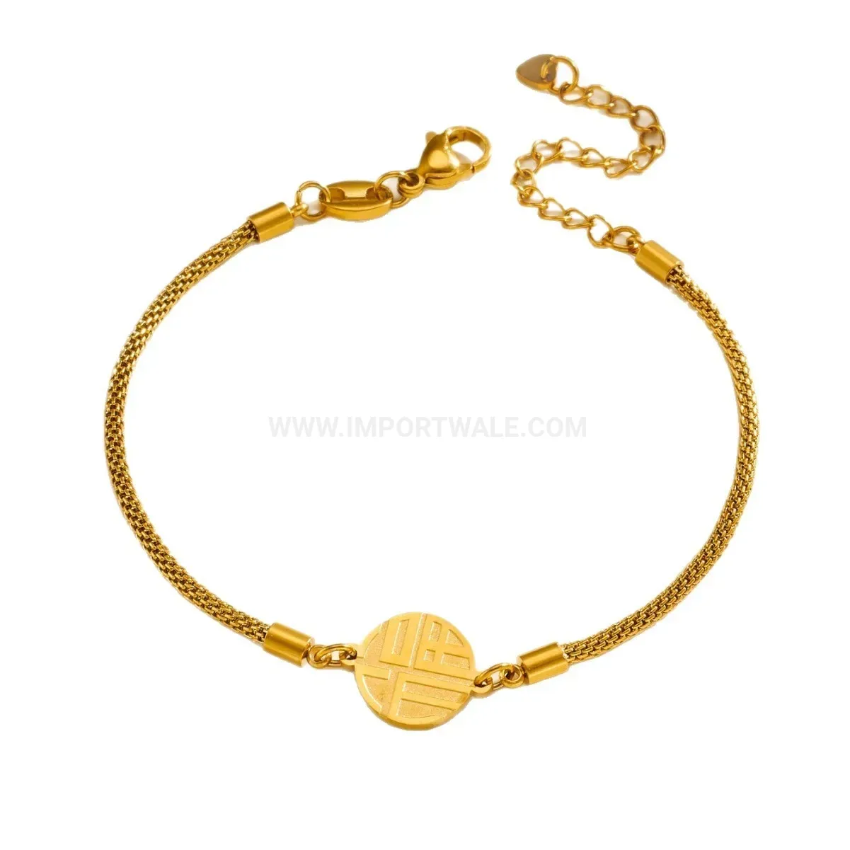 Modern Gold Plated Stainless Steel Good Fortune Bracelet