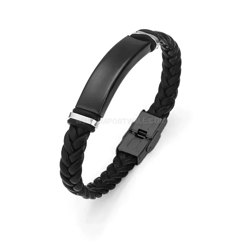 Classic Handwoven Leather Wrap Bracelet with Alloy Magnetic Buckle