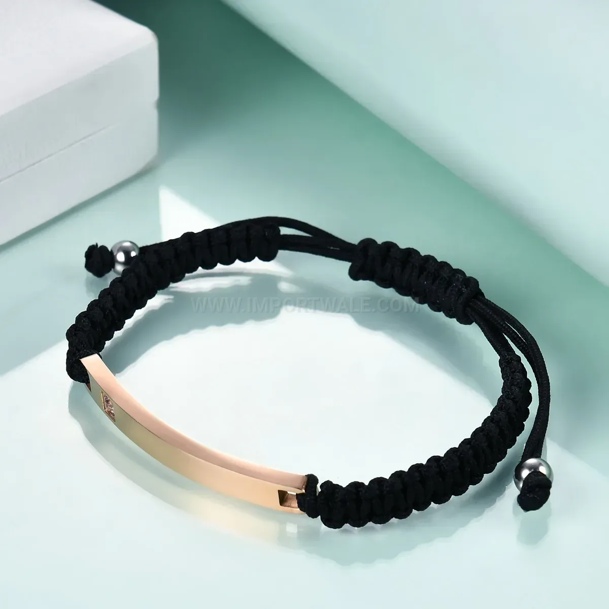 Adjustable Polished Stainless Steel Bracelet with Rhinestone Accents