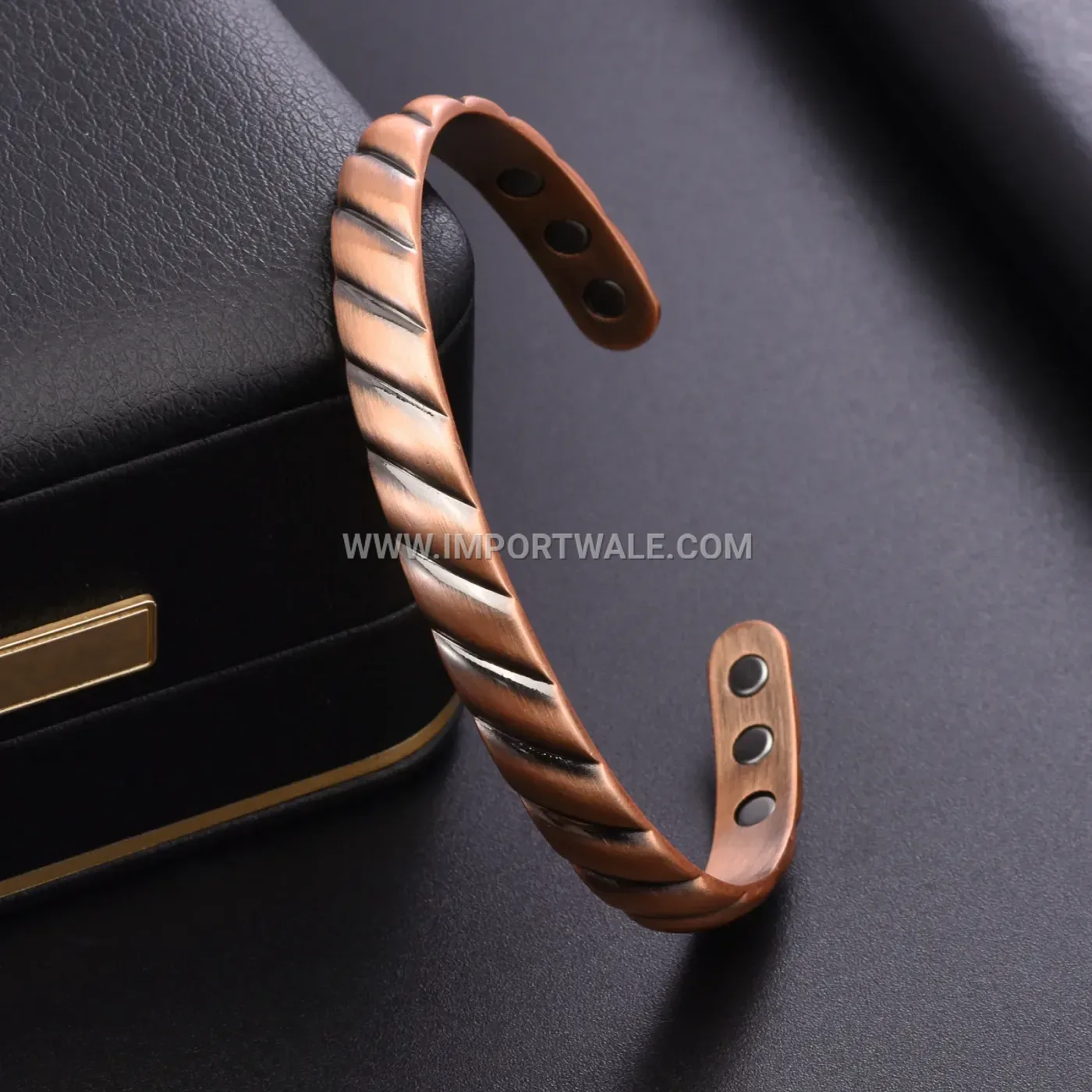 Minimalist Twisted Pure Red Copper Magnetic Bangle Bracelet