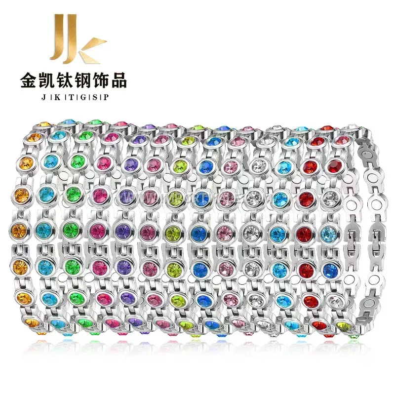 Geometric Cubic Zirconia Stainless Steel Accent Bracelet