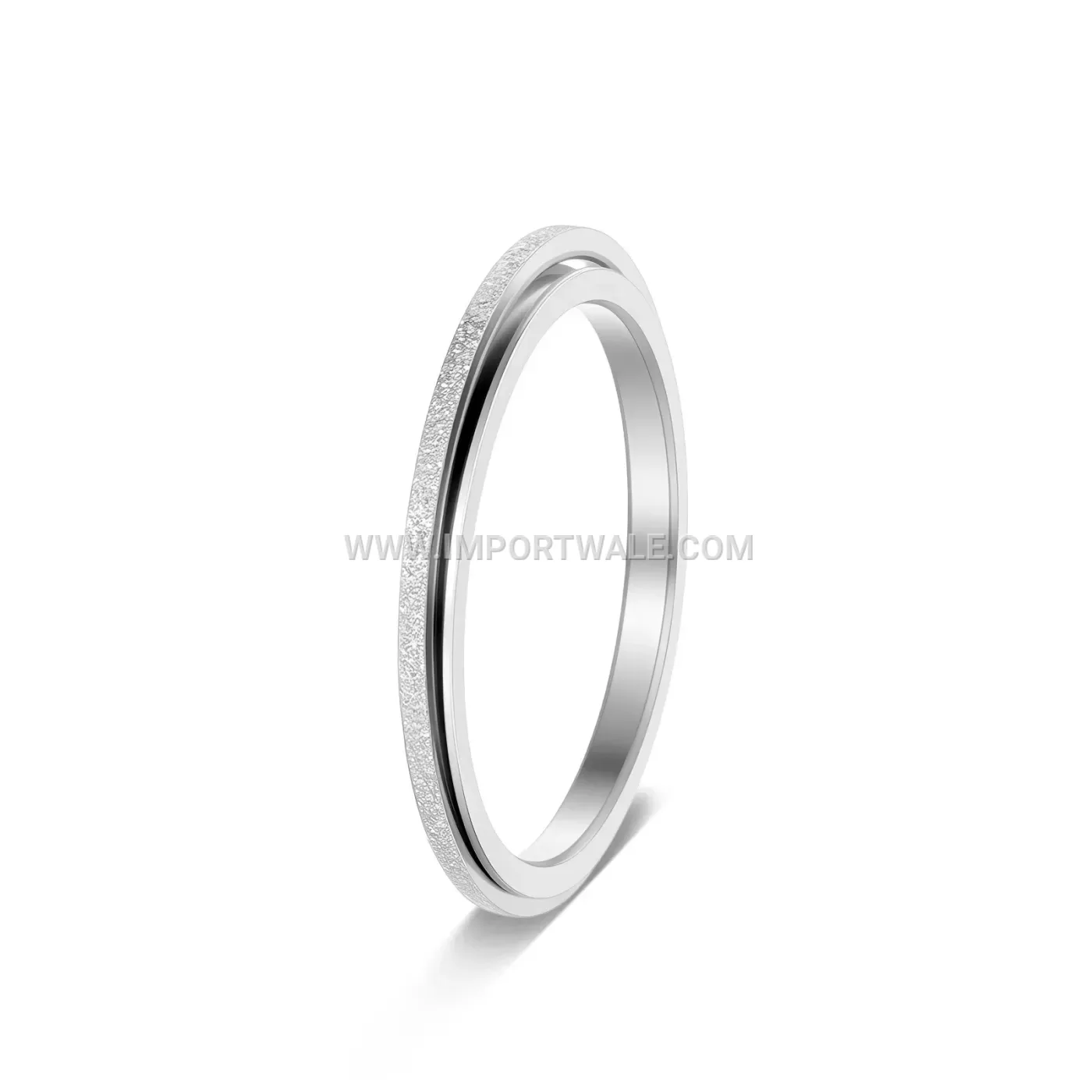 Frosted Rhinestone Celestial Spinner Band Ring in Stainless Steel