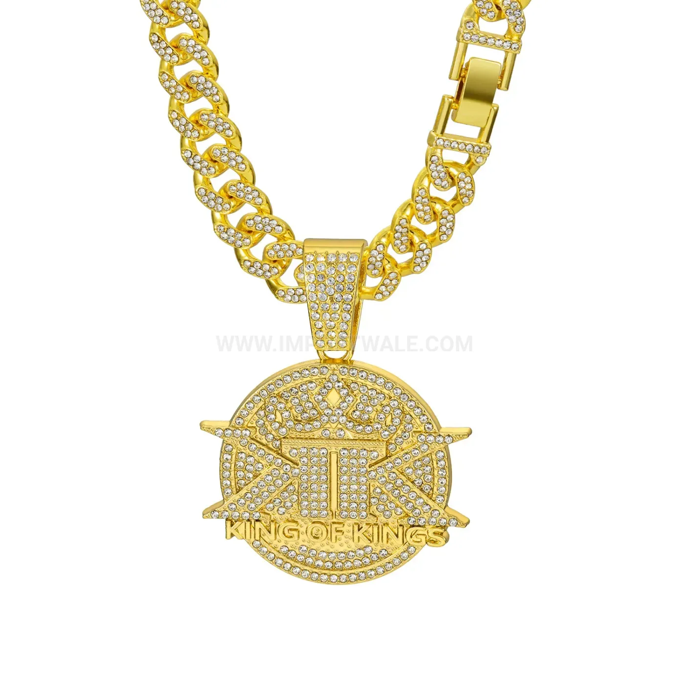 Crystal Encrusted King of Kings Hip Hop Pendant
