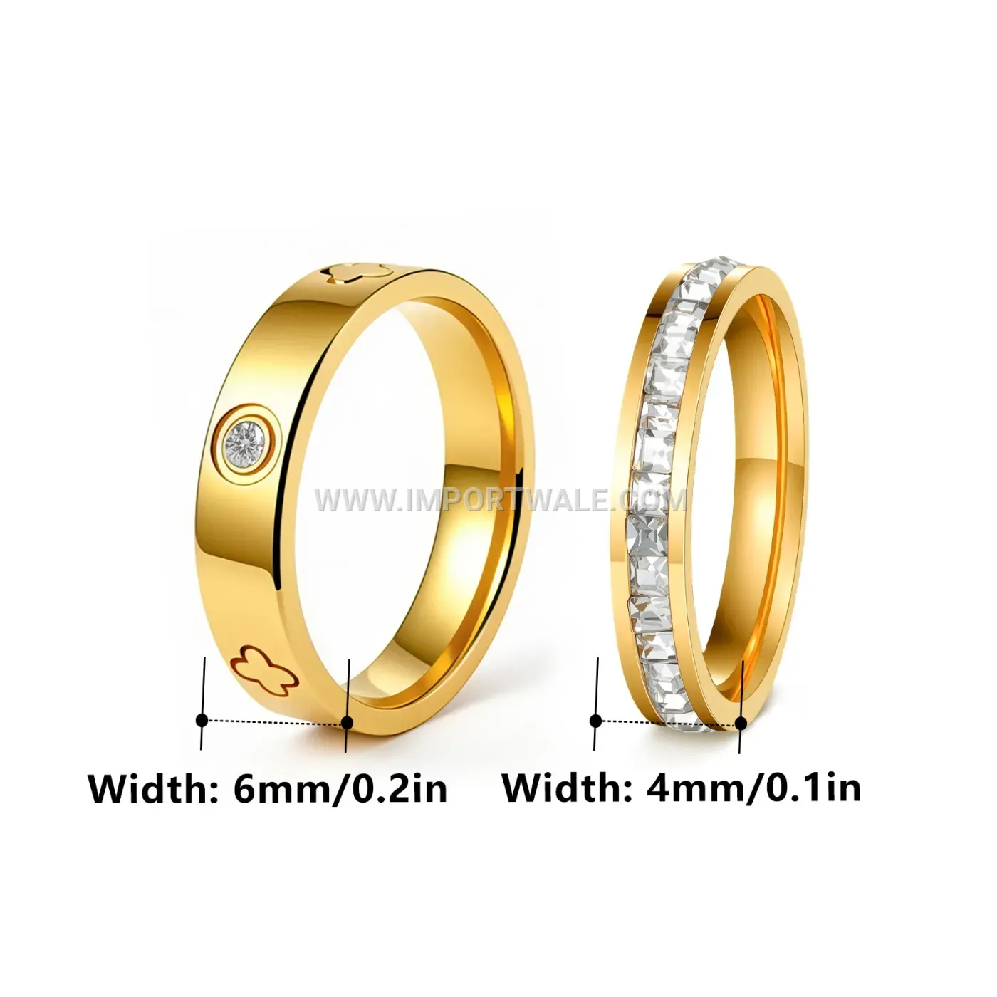 Crystal Accent Stainless Steel Mobius Band Ring