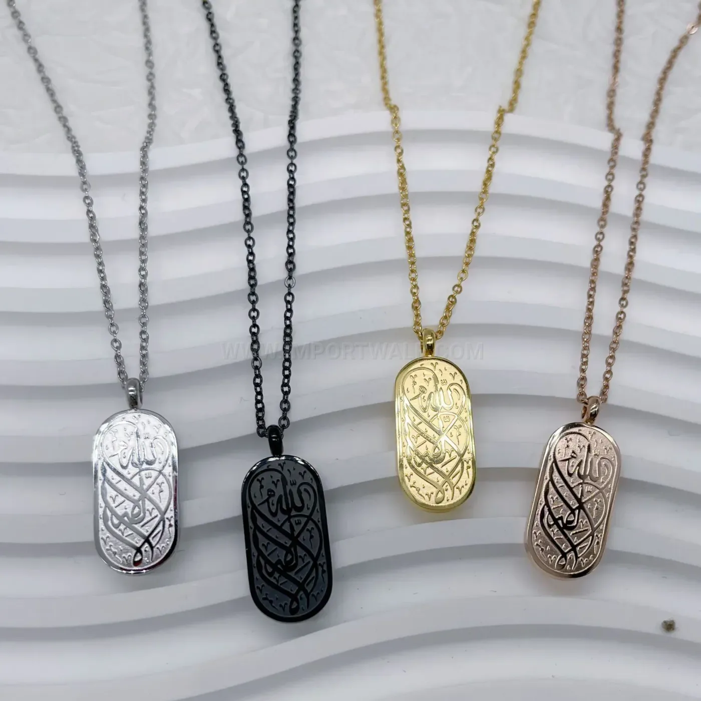 Fashion Stainless Steel Arabic Inscription Quran Pendant Necklace
