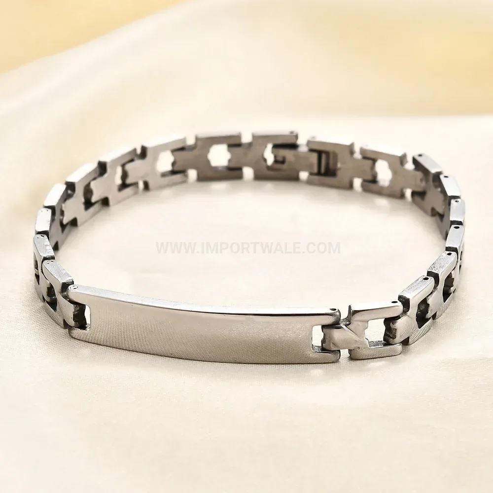 Polished Geometric Stainless Steel Watch Band Bracelet for Men