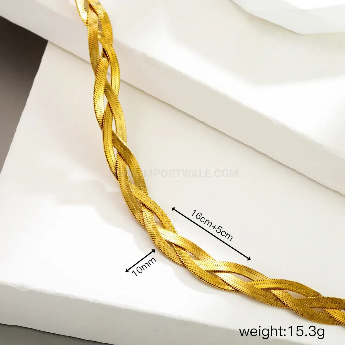 Designer Braided Snake Flat Blade Stainless Steel Chain Bracelet