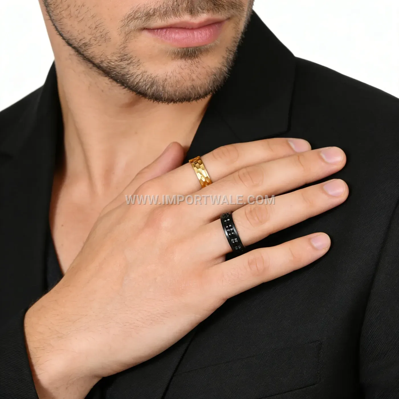 Rotatable Gear Spinner Stainless Steel Ring