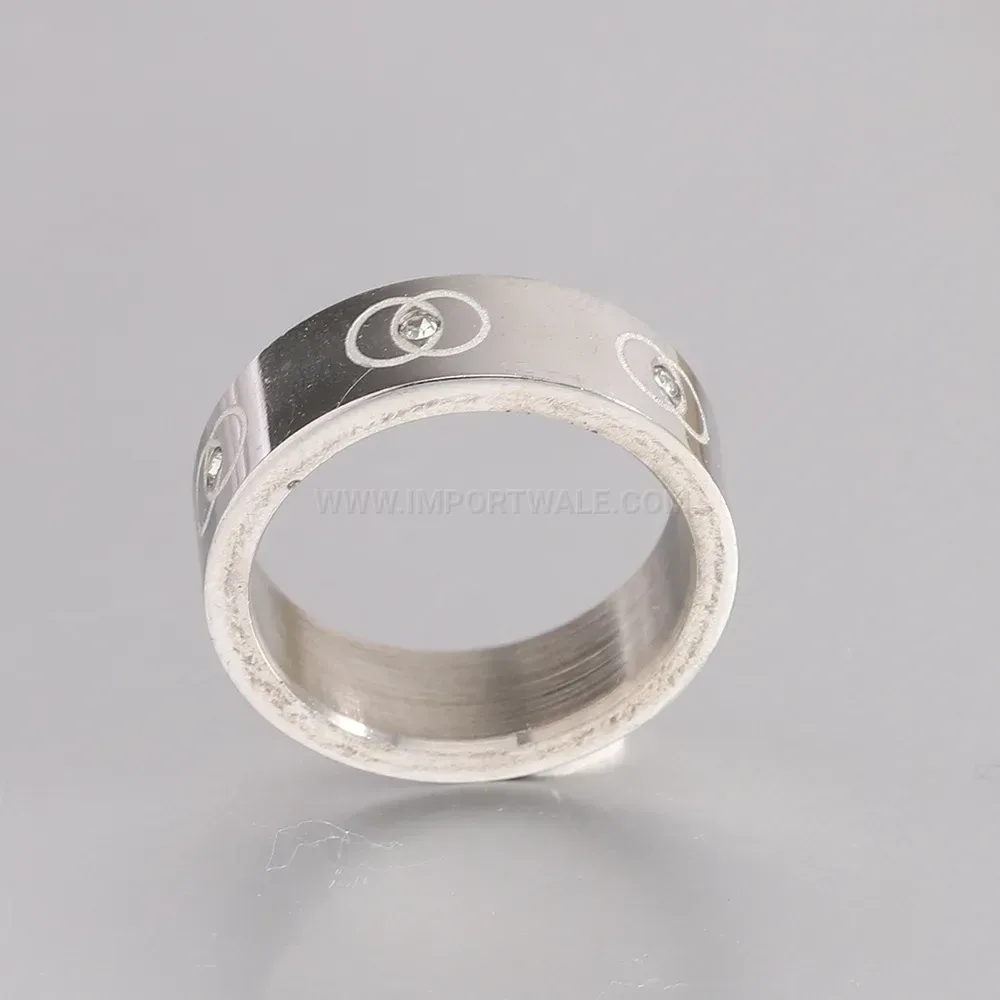Elegant Double Wrap O-Ring Crystal Stainless Steel Ring