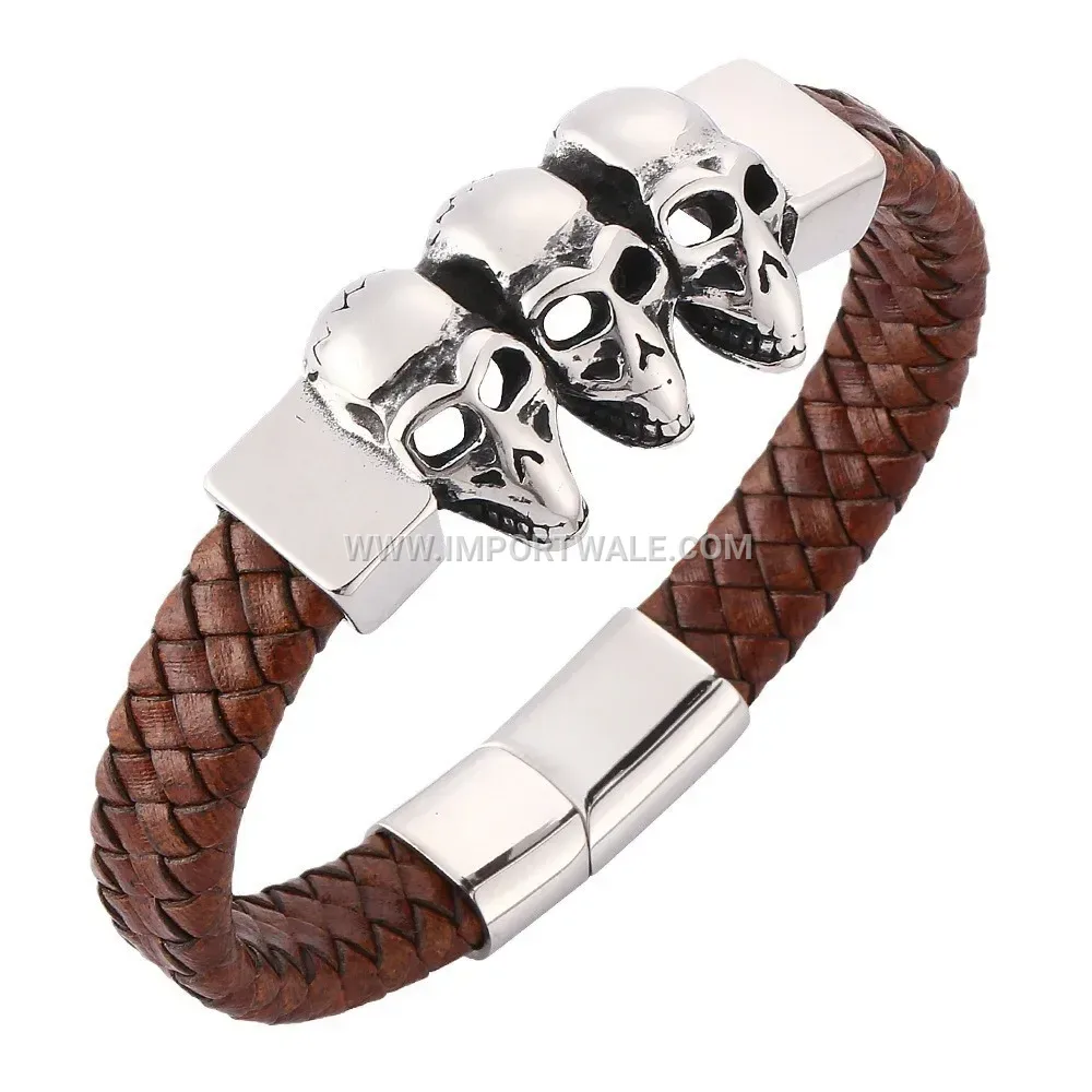 Retro Titanium Steel Moon Inlaid Unisex Chain Bracelet