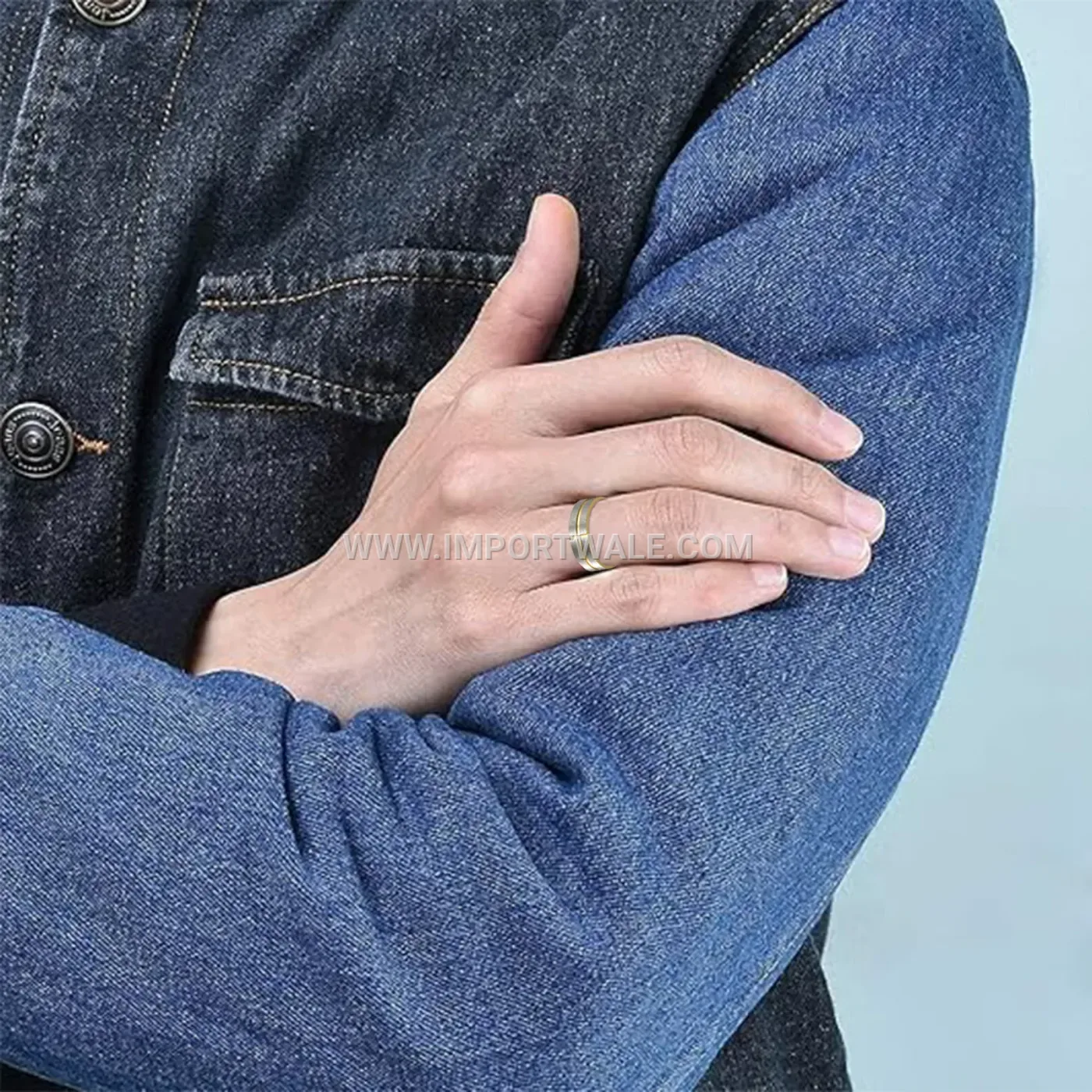 Geometric Cut Stainless Steel Cross Motif Band Ring