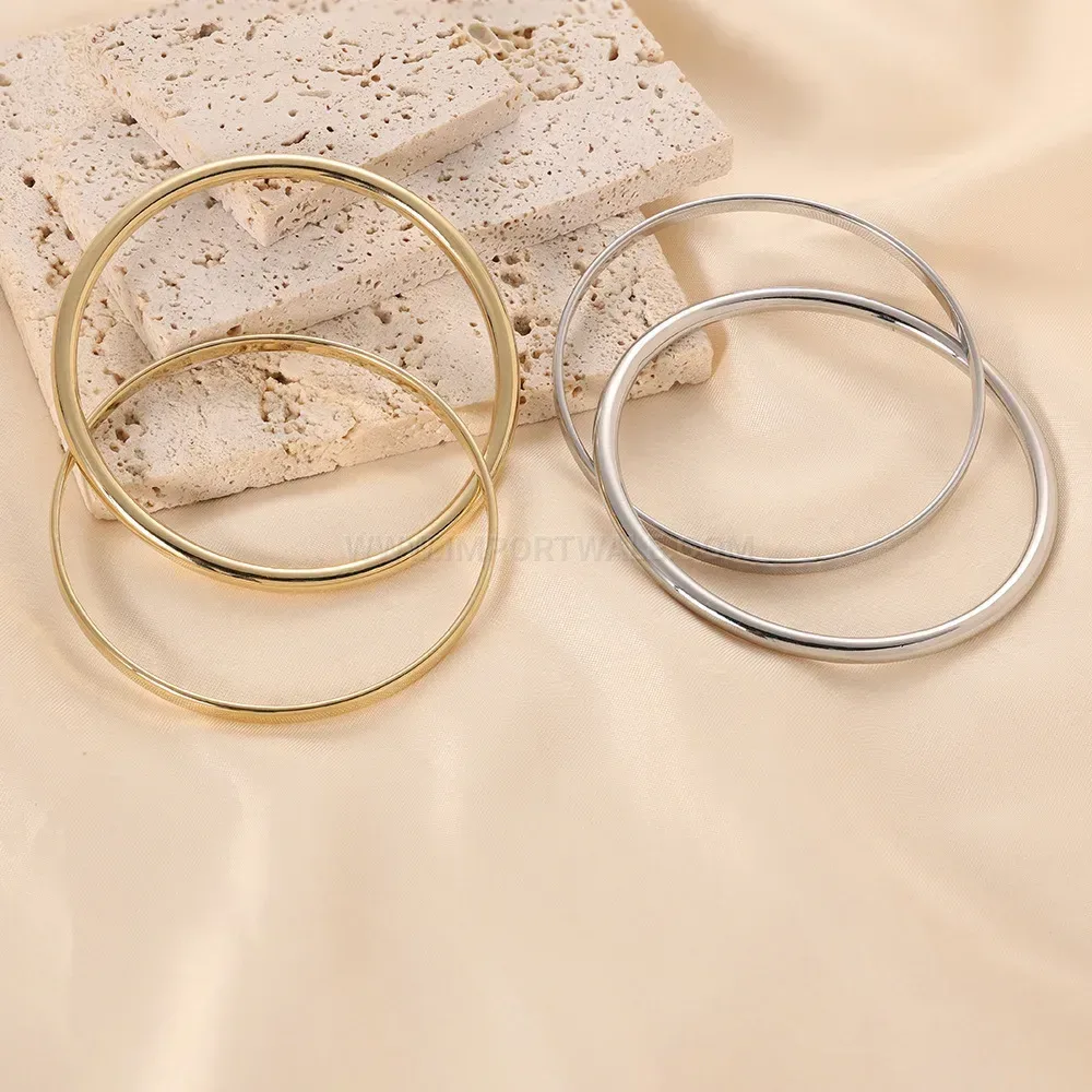 Premium Minimalist Smooth Double Layer Stainless Steel Bangle