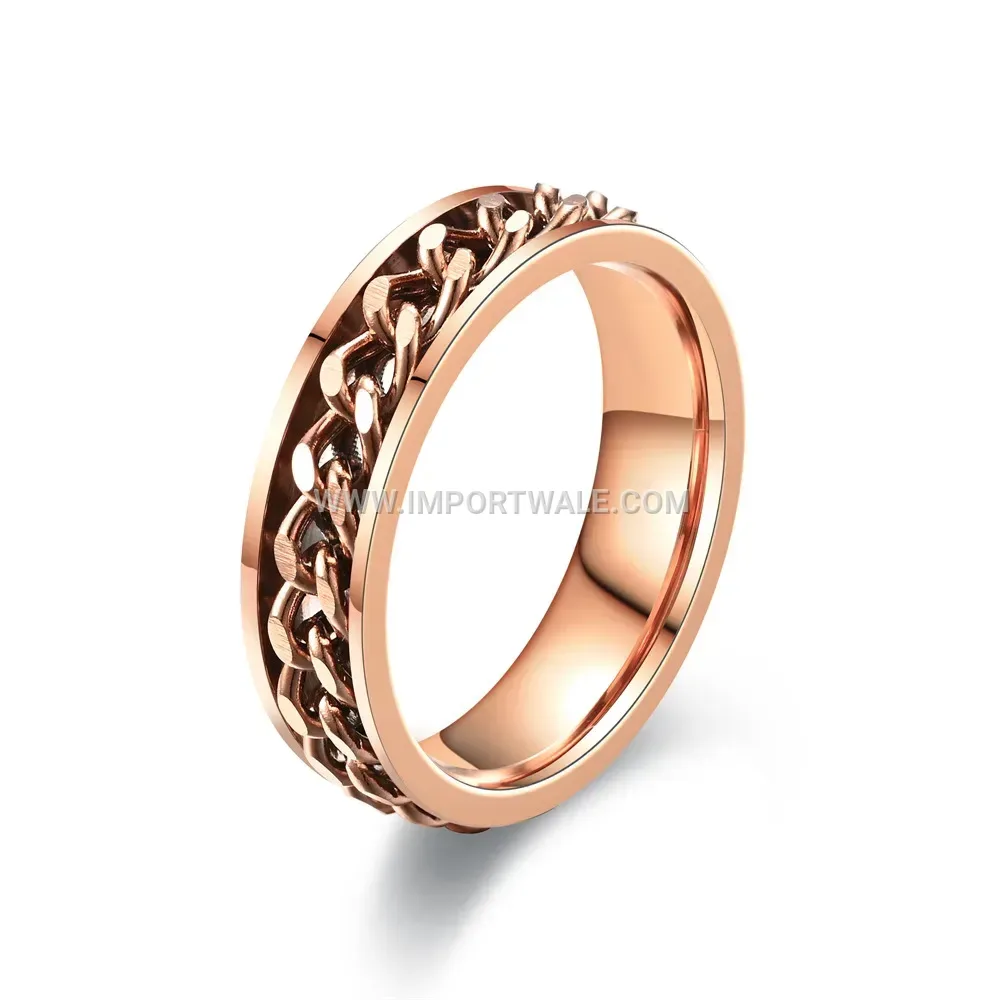 Spinning Chain Stainless Steel Band Ring
