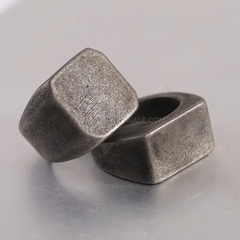 Classic Distressed Geometric Rhombus Stainless Steel Men's Ring