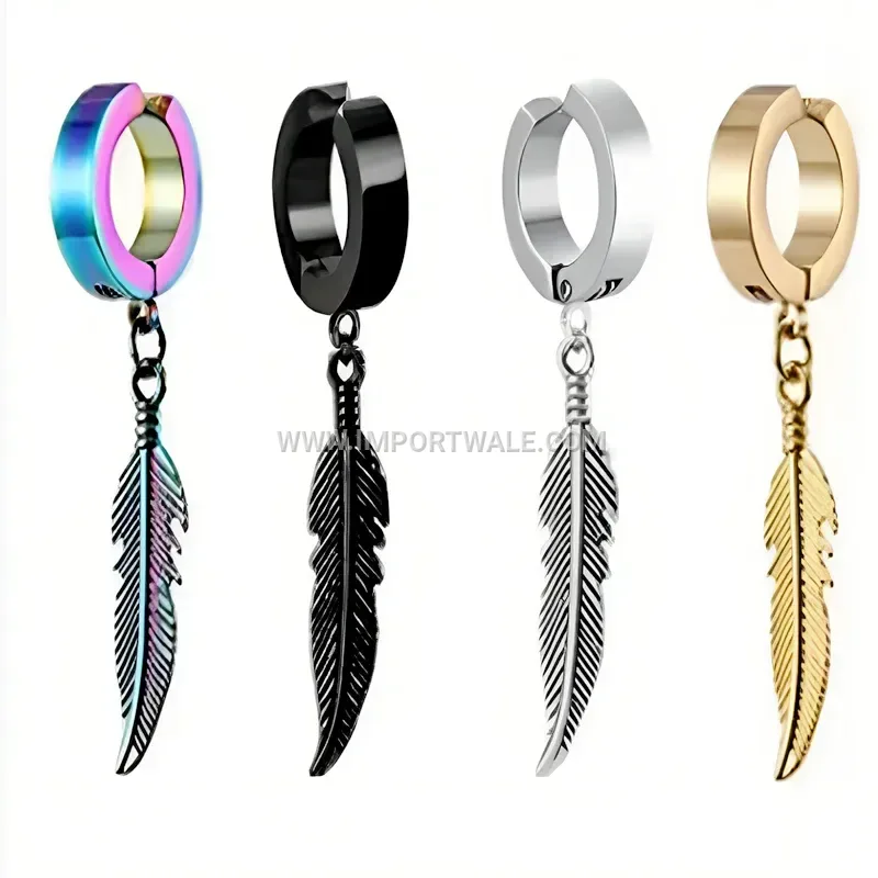 Stainless Steel Wing Shaped Non Pierced Drop Ear Clips