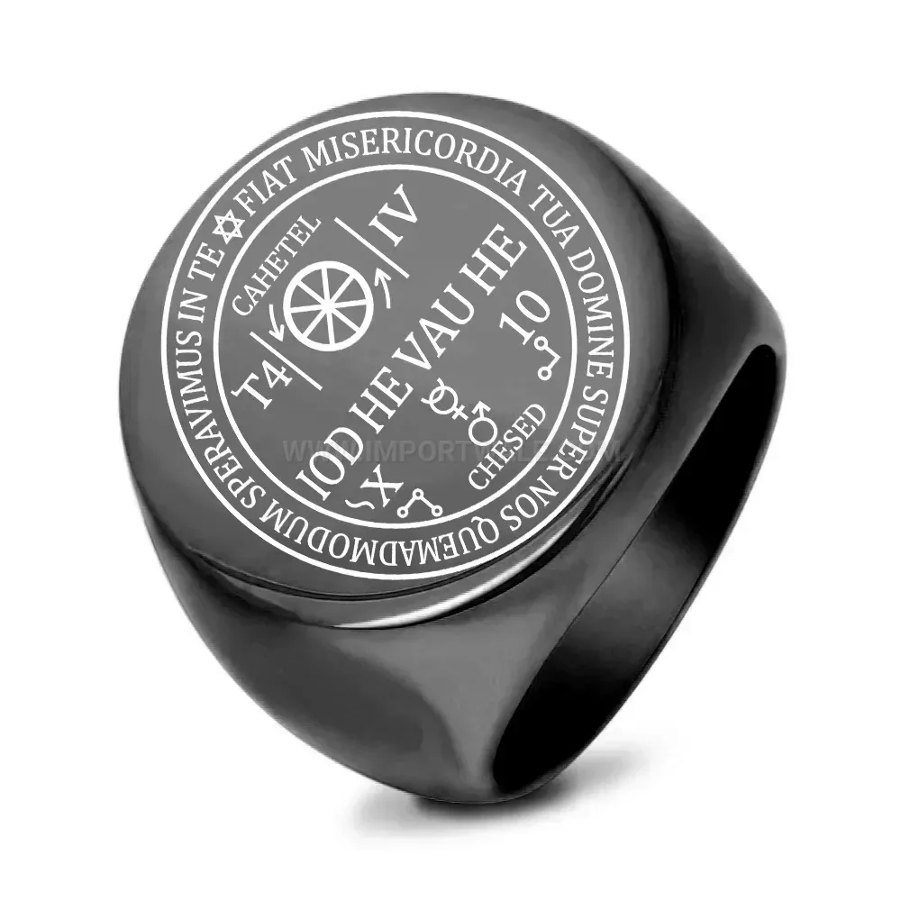Modern Laser Etched Vintage Rune Cast Stainless Steel Band