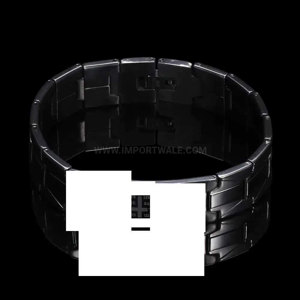 Stainless Steel Geometric Cross Link Watch Band Style Bracelet 9MM