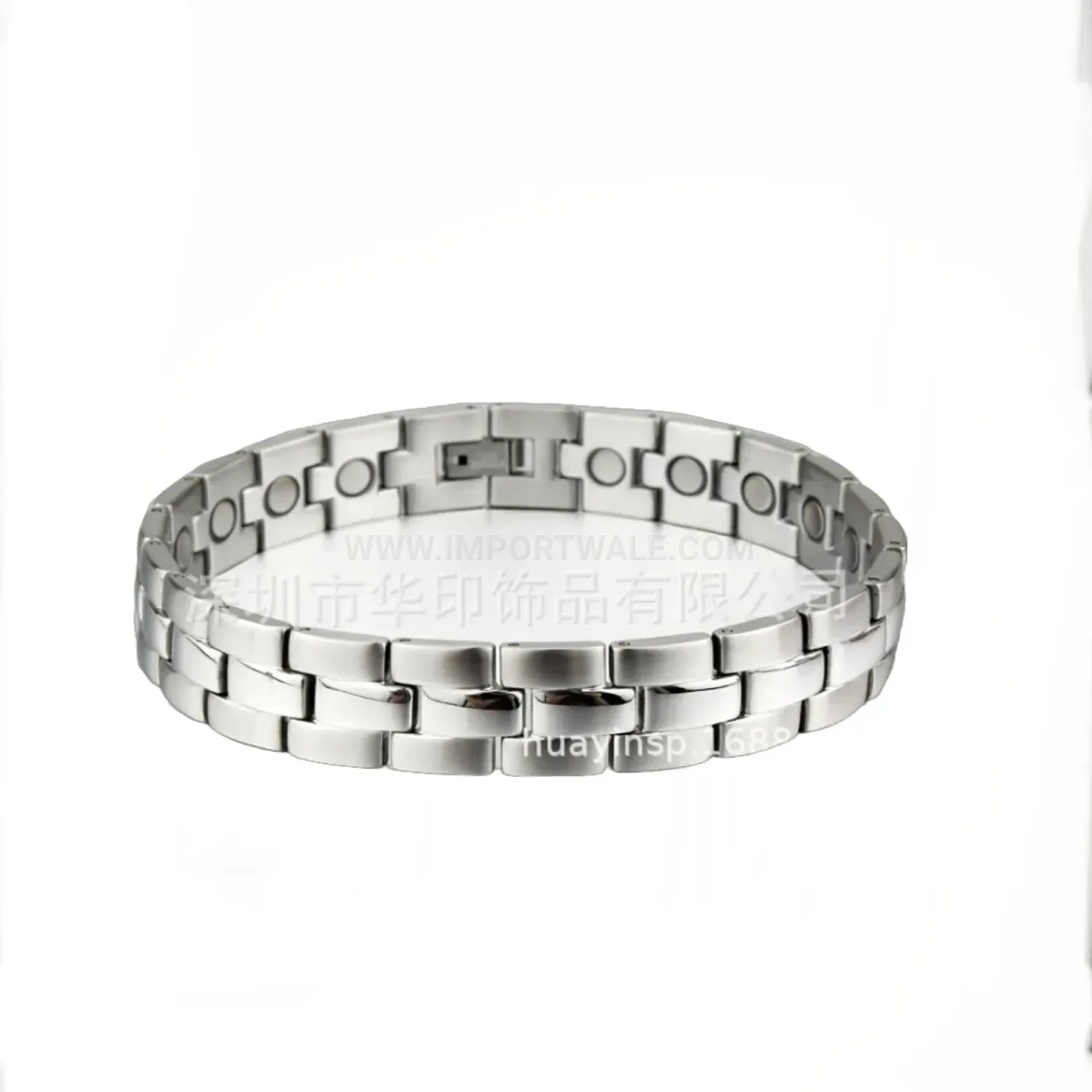 Sleek Geometric Titanium Steel Bio Magnetic Link Bracelet