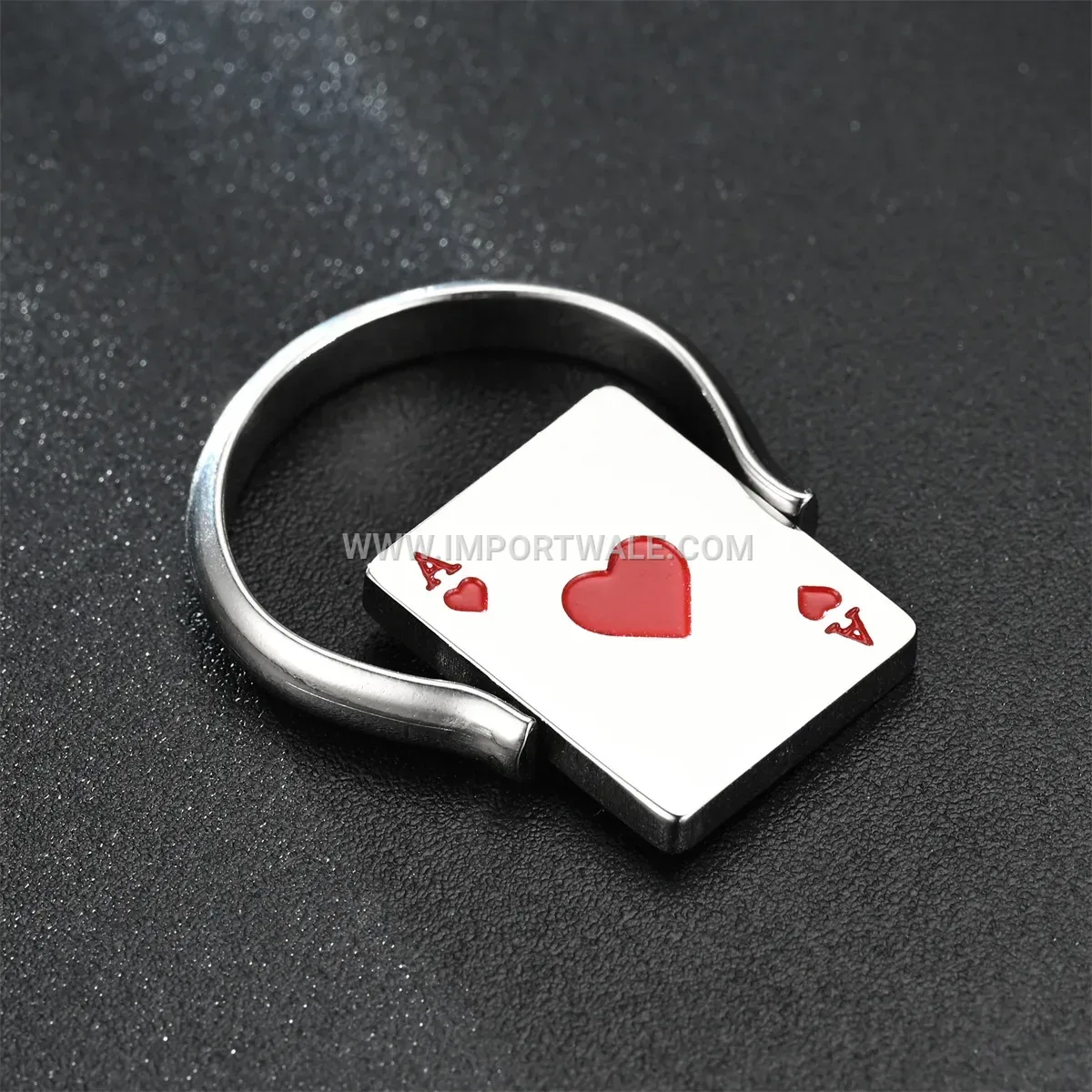 Stainless Steel Reversible Playing Card Fidget Ring