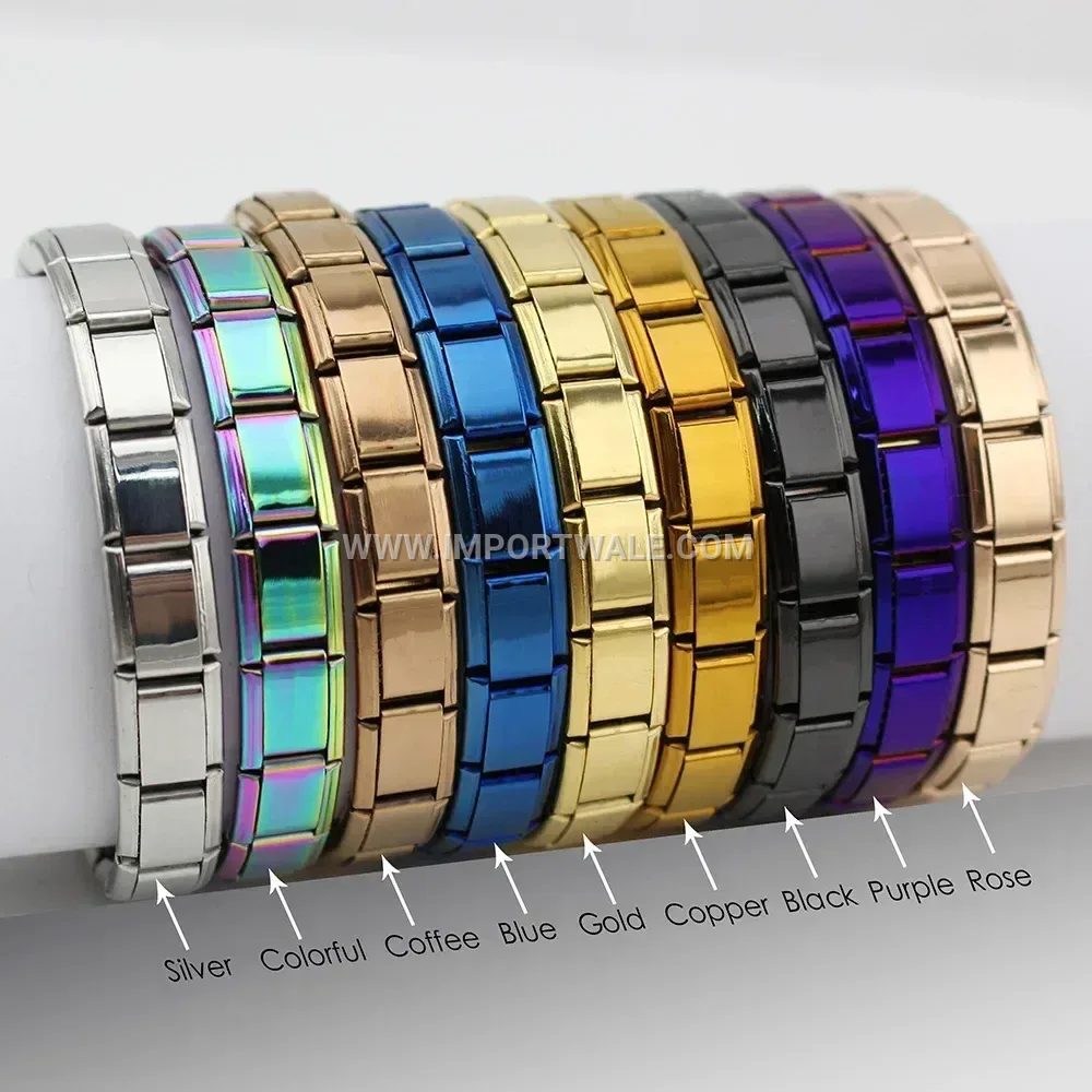 Modular Stainless Steel Italian Link Charm Wristlet