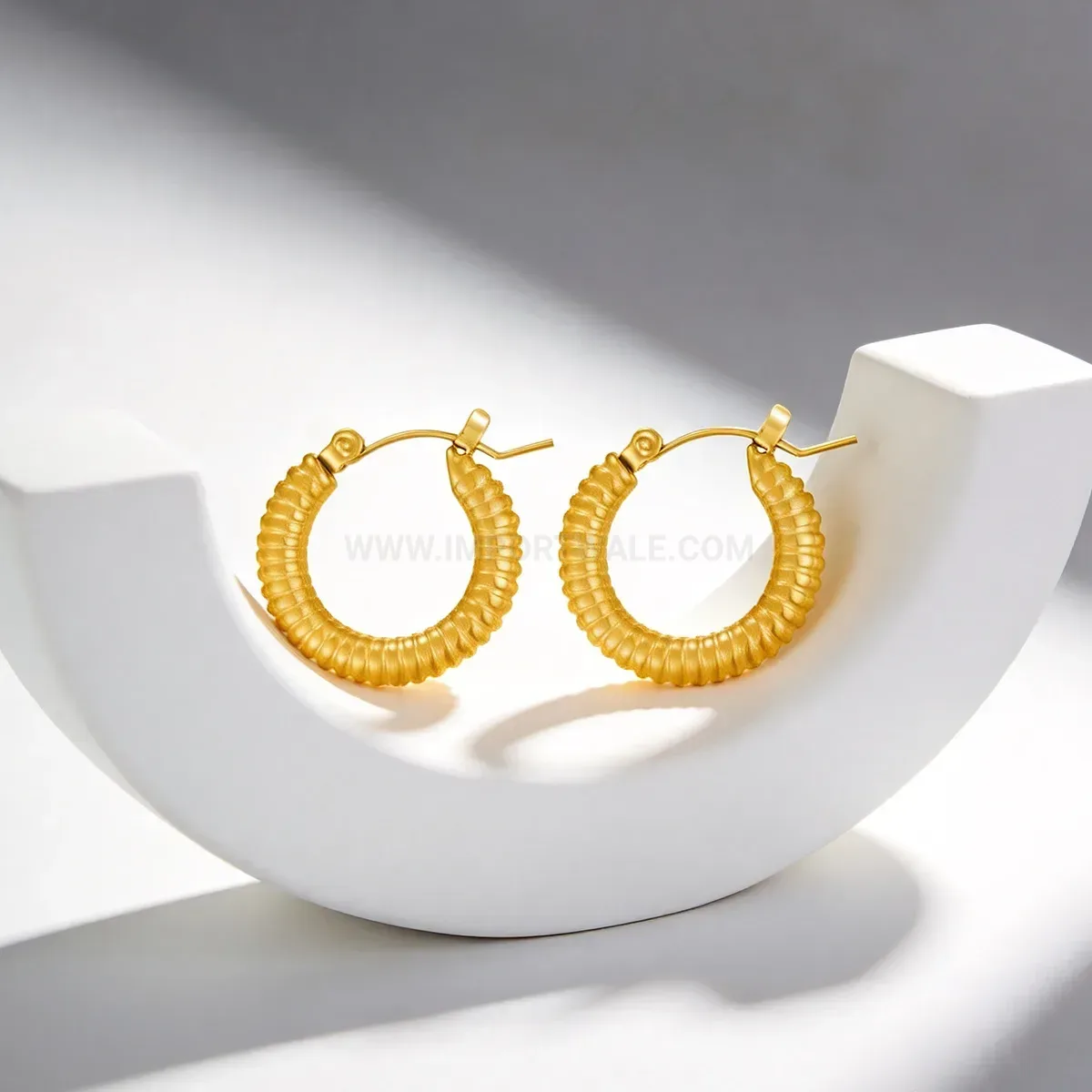 Chic Stainless Steel Hoop Earrings With Snake Chain Accent