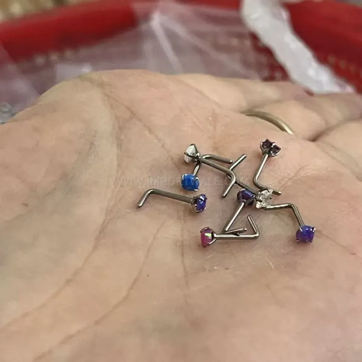 Trendy Titanium Steel Heart Rhinestone Inlaid Piercing Stud Collection