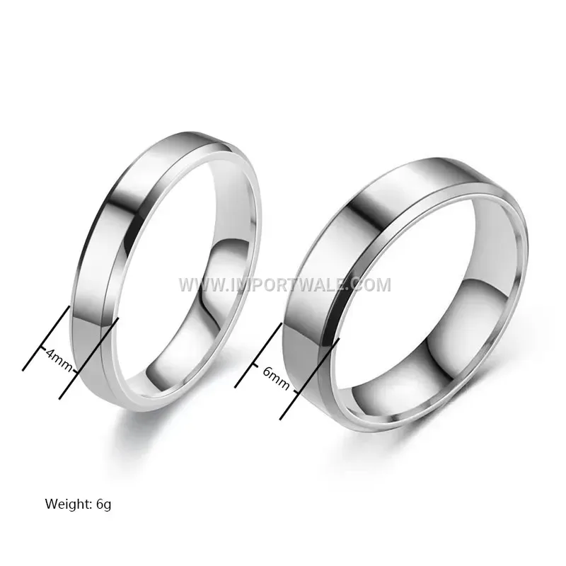 Polished Double Bevel Gold Plated Stainless Steel Ring