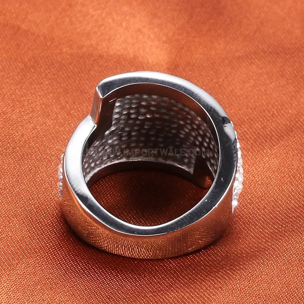 Minimalist Rhinestone Embellished Stainless Steel Ring