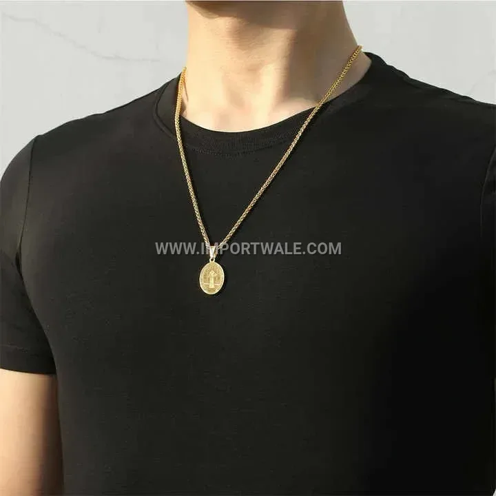 Men's Stainless Steel Wolf Tooth Pendant Minimalist Chain Necklace