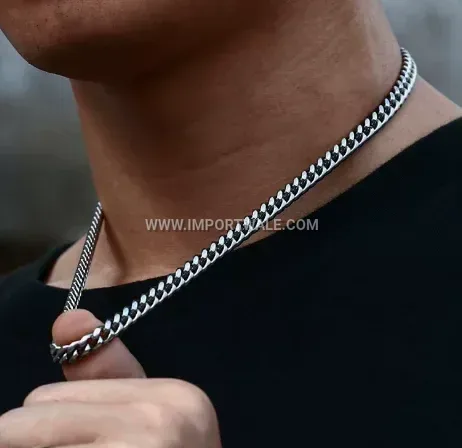 Stainless Steel Double Weave Cuban Link Necklace