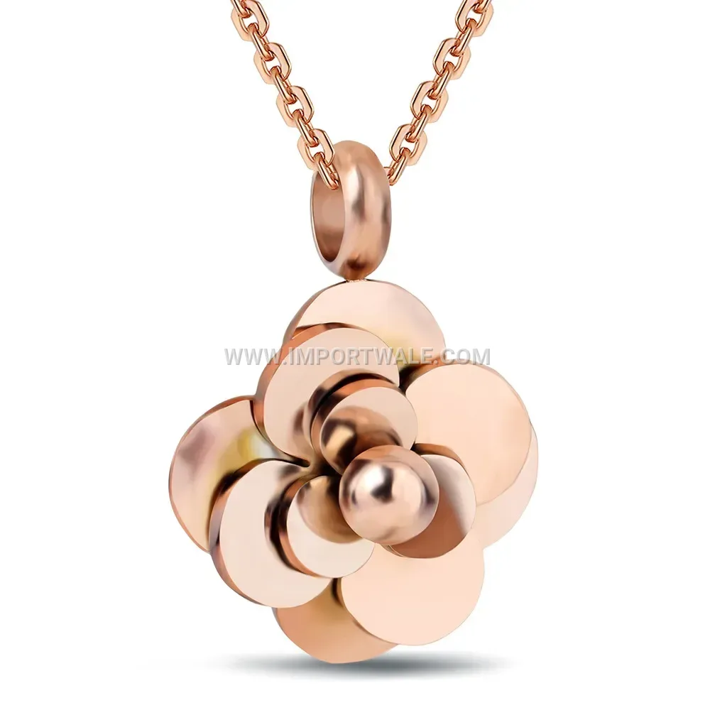 Rose Flower Stainless Steel Minimalist Clavicle Necklace