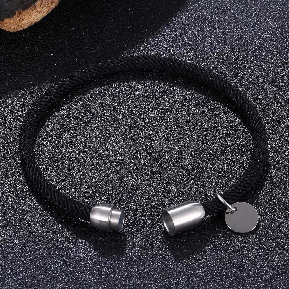 Colorful Braided Cord Bracelet with Stainless Steel Magnetic Clasp