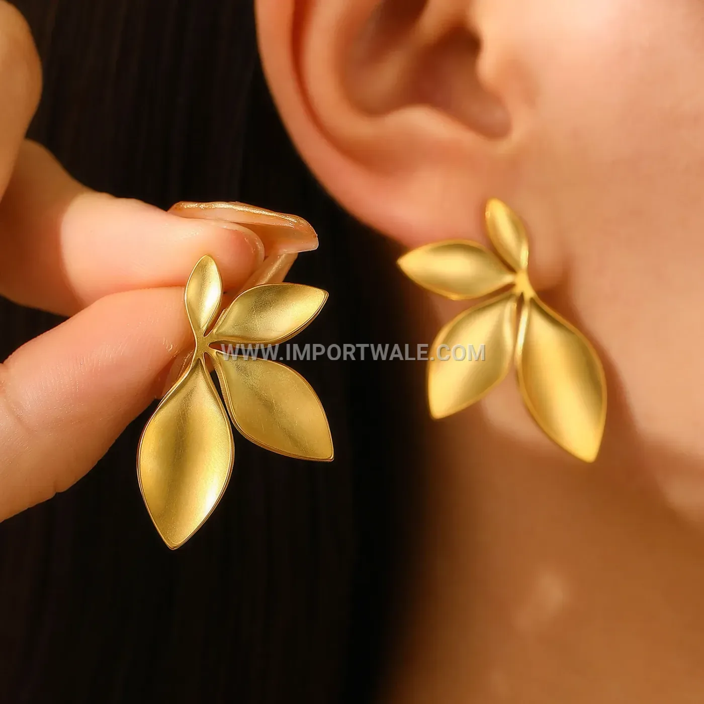 18K Gold Plated Geometric Stainless Steel Stud Earrings for Women