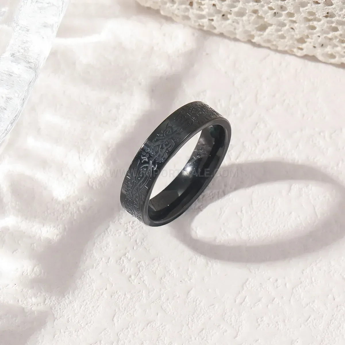 Waterproof Stainless Steel Islamic Ayatul Kursi Band Ring