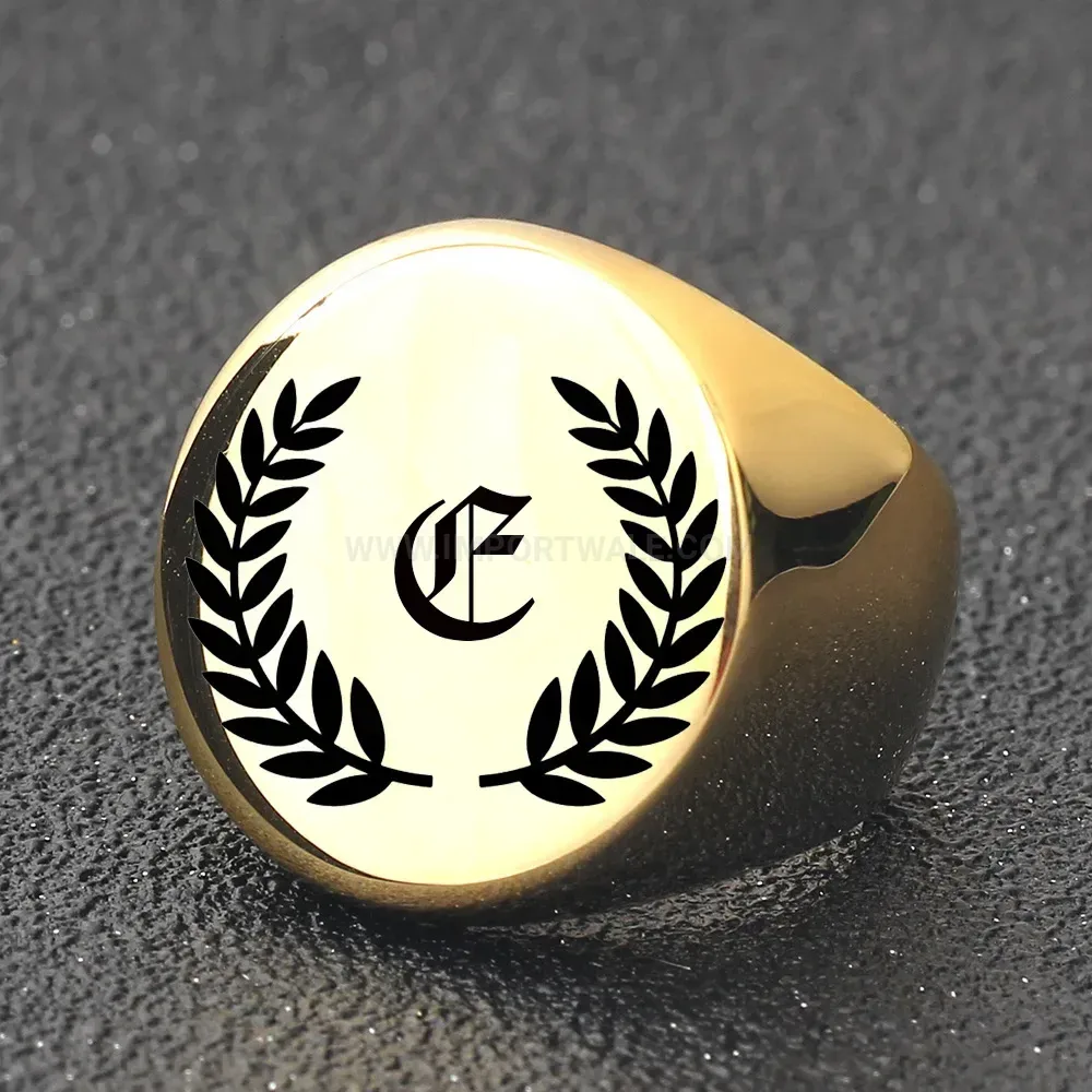 Premium Vintage Engraved Initial Letter Stainless Steel Band
