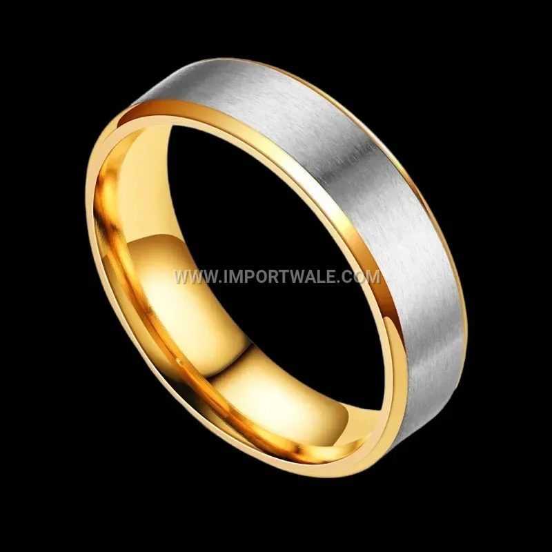 Two Tone Matte Beveled Stainless Steel Band